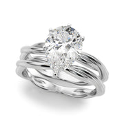 Statement Twisted Shank Engagement Ring Round Diamond Engagement Ring in 10K/14K gold and platinum with certified lab-grown or natural diamonds