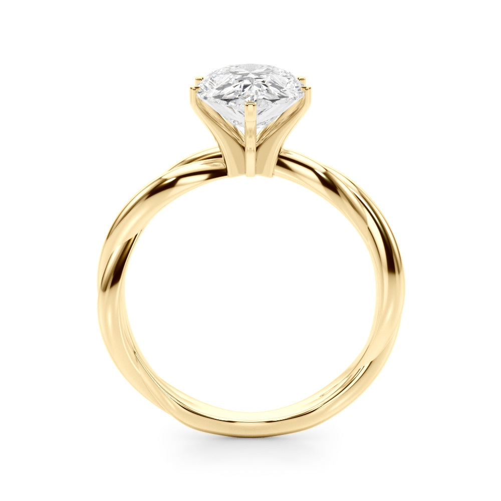 Statement Twisted Shank Engagement Ring Round Diamond Engagement Ring in 10K/14K gold and platinum with certified lab-grown or natural diamonds
