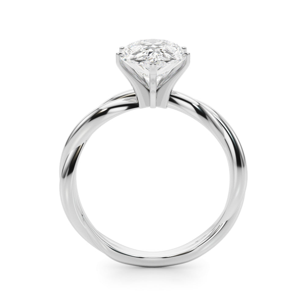 Statement Twisted Shank Engagement Ring Round Diamond Engagement Ring in 10K/14K gold and platinum with certified lab-grown or natural diamonds