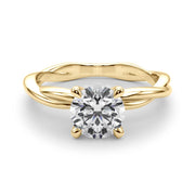 Statement Twisted Shank Engagement Ring Round Diamond Engagement Ring in 10K/14K gold and platinum with certified lab-grown or natural diamonds