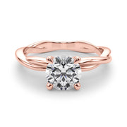 Statement Twisted Shank Engagement Ring Round Diamond Engagement Ring in 10K/14K gold and platinum with certified lab-grown or natural diamonds
