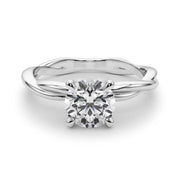 Statement Twisted Shank Engagement Ring Round Diamond Engagement Ring in 10K/14K gold and platinum with certified lab-grown or natural diamonds