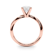 Statement Twisted Shank Engagement Ring Round Diamond Engagement Ring in 10K/14K gold and platinum with certified lab-grown or natural diamonds