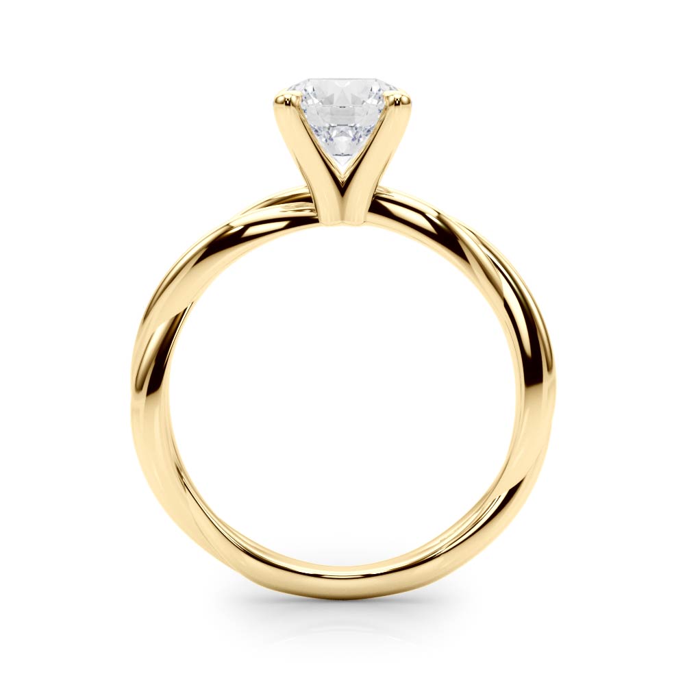 Statement Twisted Shank Engagement Ring Round Diamond Engagement Ring in 10K/14K gold and platinum with certified lab-grown or natural diamonds