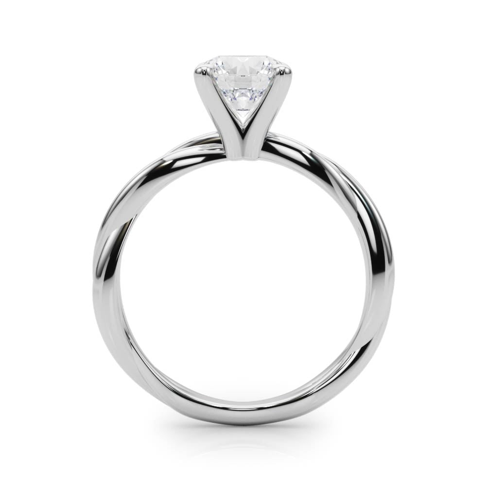 Statement Twisted Shank Engagement Ring Round Diamond Engagement Ring in 10K/14K gold and platinum with certified lab-grown or natural diamonds
