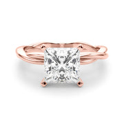 Statement Twisted Shank Engagement Ring Round Diamond Engagement Ring in 10K/14K gold and platinum with certified lab-grown or natural diamonds