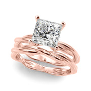 Statement Twisted Shank Engagement Ring Round Diamond Engagement Ring in 10K/14K gold and platinum with certified lab-grown or natural diamonds