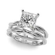 Statement Twisted Shank Engagement Ring Round Diamond Engagement Ring in 10K/14K gold and platinum with certified lab-grown or natural diamonds
