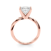 Statement Twisted Shank Engagement Ring Round Diamond Engagement Ring in 10K/14K gold and platinum with certified lab-grown or natural diamonds