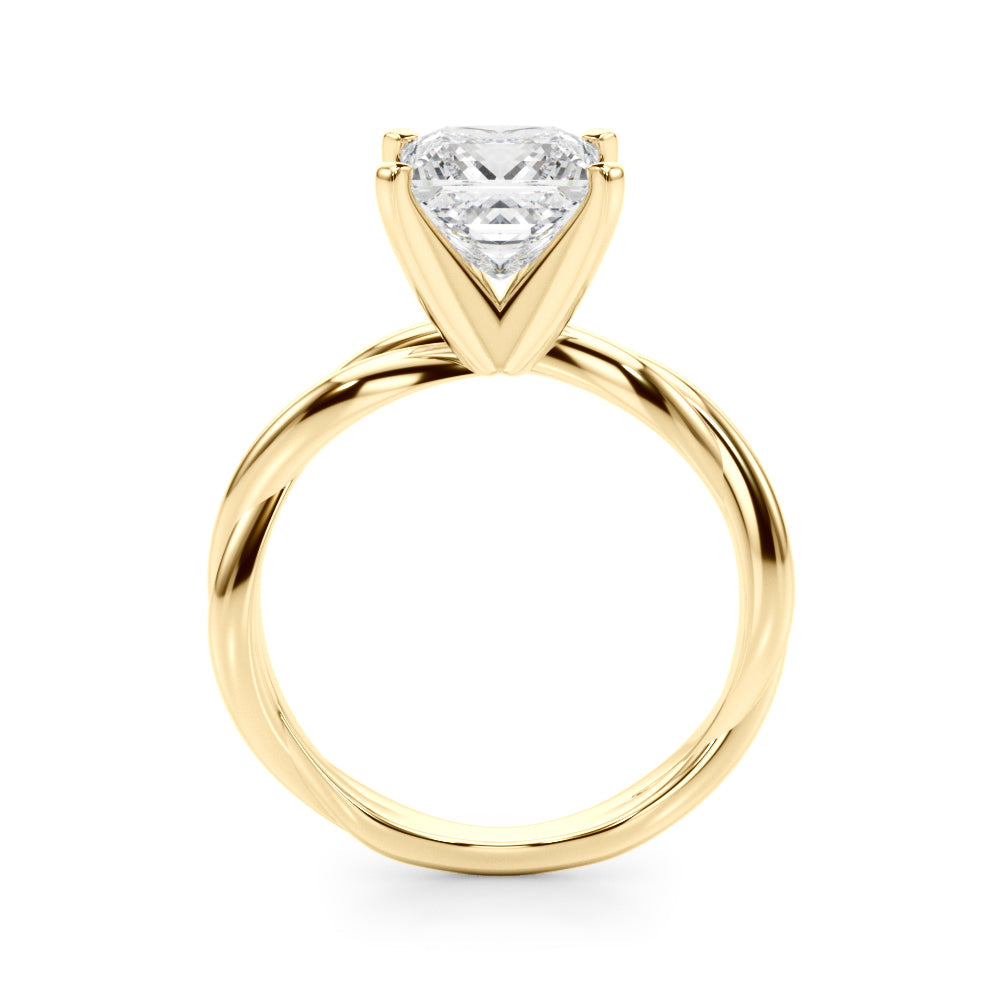 Statement Twisted Shank Engagement Ring Round Diamond Engagement Ring in 10K/14K gold and platinum with certified lab-grown or natural diamonds