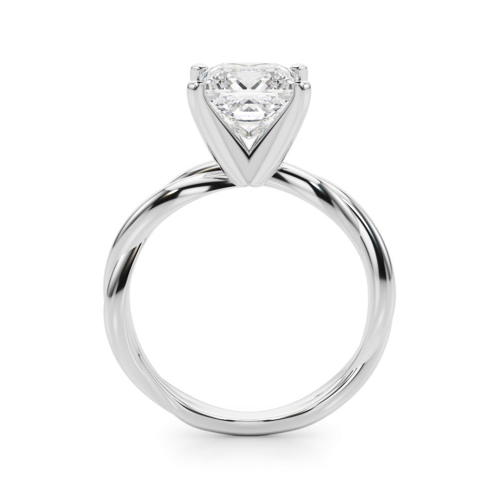 Statement Twisted Shank Engagement Ring Round Diamond Engagement Ring in 10K/14K gold and platinum with certified lab-grown or natural diamonds