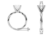 Statement Twisted Shank Engagement Ring Round Diamond Engagement Ring in 10K/14K gold and platinum with certified lab-grown or natural diamonds