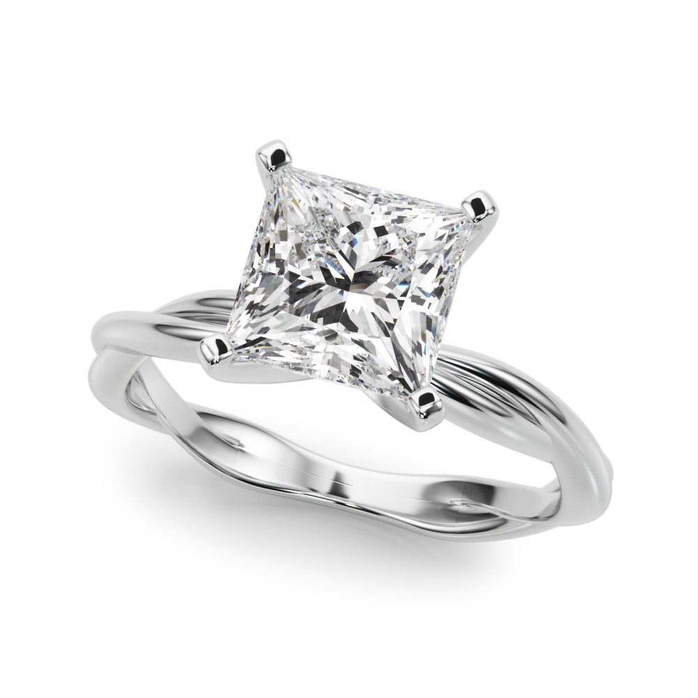 Statement Twisted Shank Engagement Ring Round Diamond Engagement Ring in 10K/14K gold and platinum with certified lab-grown or natural diamonds