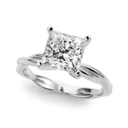 Statement Twisted Shank Engagement Ring Round Diamond Engagement Ring in 10K/14K gold and platinum with certified lab-grown or natural diamonds