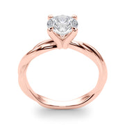 Statement Twisted Shank Engagement Ring Round Diamond Engagement Ring in 10K/14K gold and platinum with certified lab-grown or natural diamonds
