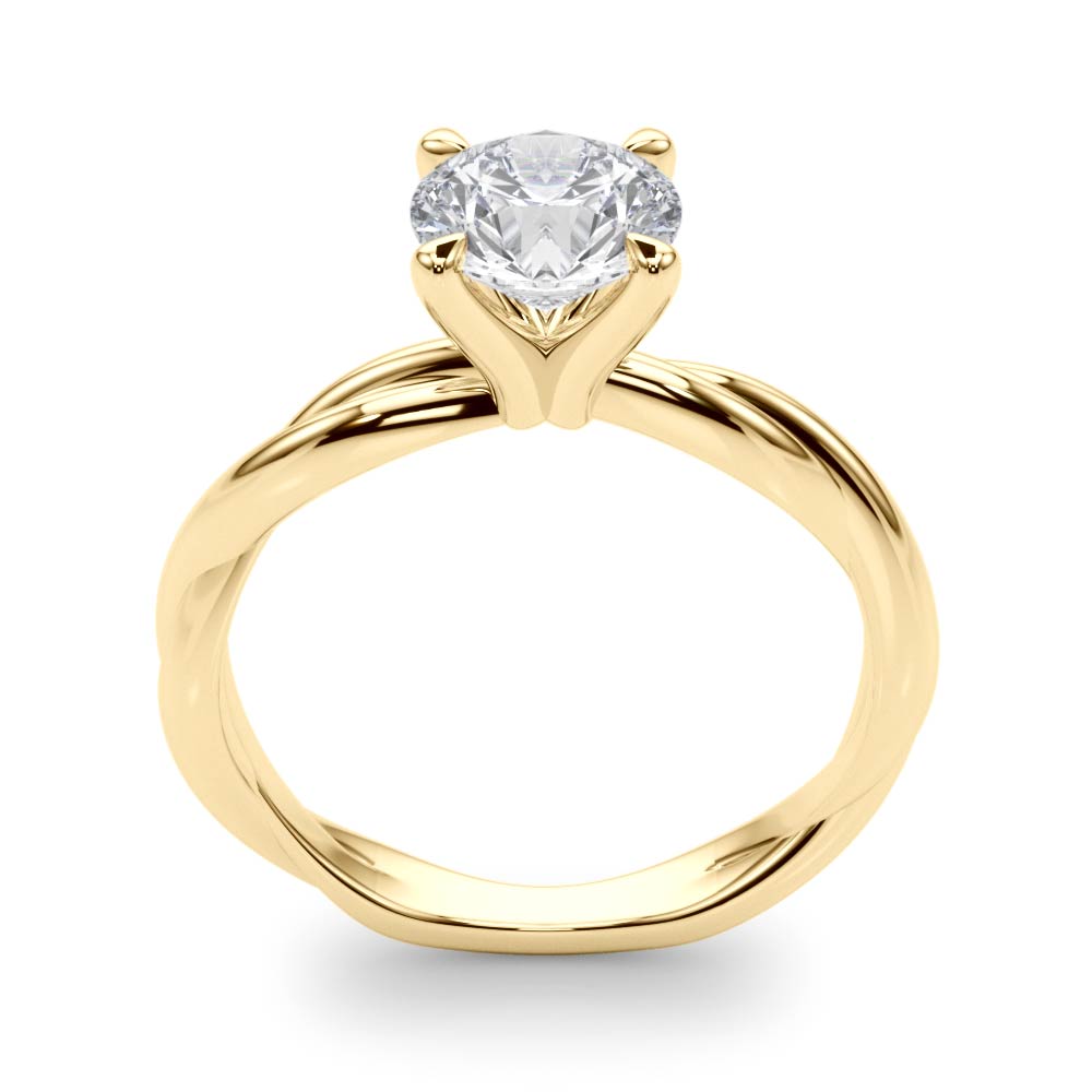 Statement Twisted Shank Engagement Ring Round Diamond Engagement Ring in 10K/14K gold and platinum with certified lab-grown or natural diamonds