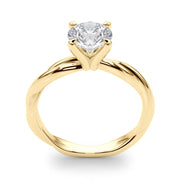 Statement Twisted Shank Engagement Ring Round Diamond Engagement Ring in 10K/14K gold and platinum with certified lab-grown or natural diamonds
