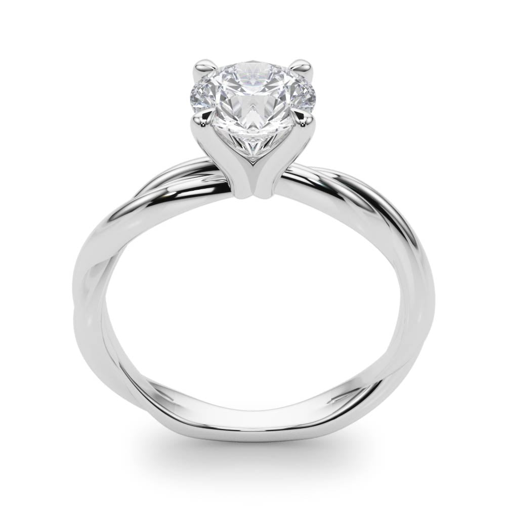 Statement Twisted Shank Engagement Ring Round Diamond Engagement Ring in 10K/14K gold and platinum with certified lab-grown or natural diamonds