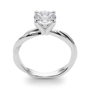 Statement Twisted Shank Engagement Ring Round Diamond Engagement Ring in 10K/14K gold and platinum with certified lab-grown or natural diamonds
