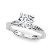 Statement Twisted Shank Engagement Ring Round Diamond Engagement Ring in 10K/14K gold and platinum with certified lab-grown or natural diamonds