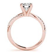 Lustrous Twisted Dia Shank Engagement Ring Round Diamond Engagement Ring in 10K/14K gold and platinum with certified lab-grown or natural diamonds