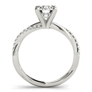 Lustrous Twisted Dia Shank Engagement Ring Round Diamond Engagement Ring in 10K/14K gold and platinum with certified lab-grown or natural diamonds