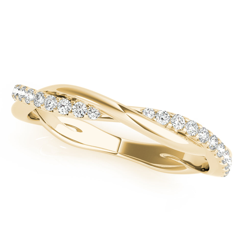 Twisting Diamond Half Eternity Ring in 10K/14K gold and platinum with certified lab-grown or natural diamonds