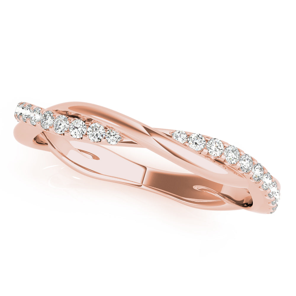 Twisting Diamond Half Eternity Ring in Gold & Platinum