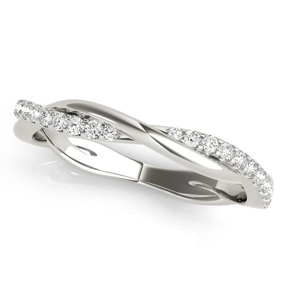 Twisting Diamond Half Eternity Ring in Gold & Platinum
