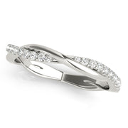 Twisting Diamond Half Eternity Ring in Gold & Platinum