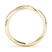 Twisting Diamond Half Eternity Ring in Gold & Platinum