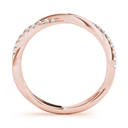 Twisting Diamond Half Eternity Ring in Gold & Platinum