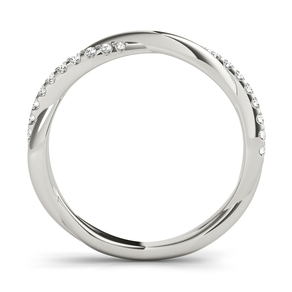 Twisting Diamond Half Eternity Ring in Gold & Platinum