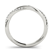 Twisting Diamond Half Eternity Ring in Gold & Platinum