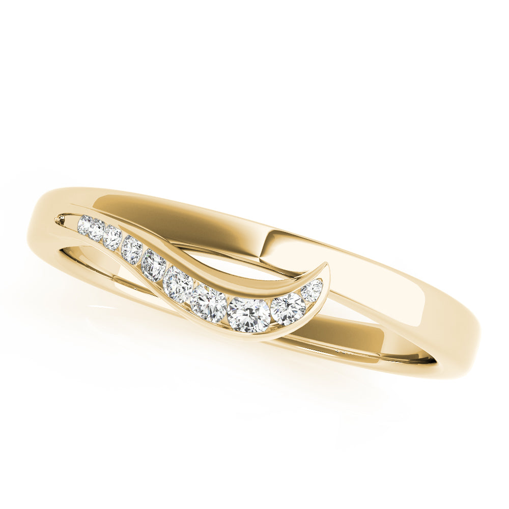 Channel Set Curved Half Eternity Ring in 10K/14K gold and platinum with certified lab-grown or natural diamonds