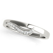 Channel Set Curved Half Eternity Ring in Gold & Platinum