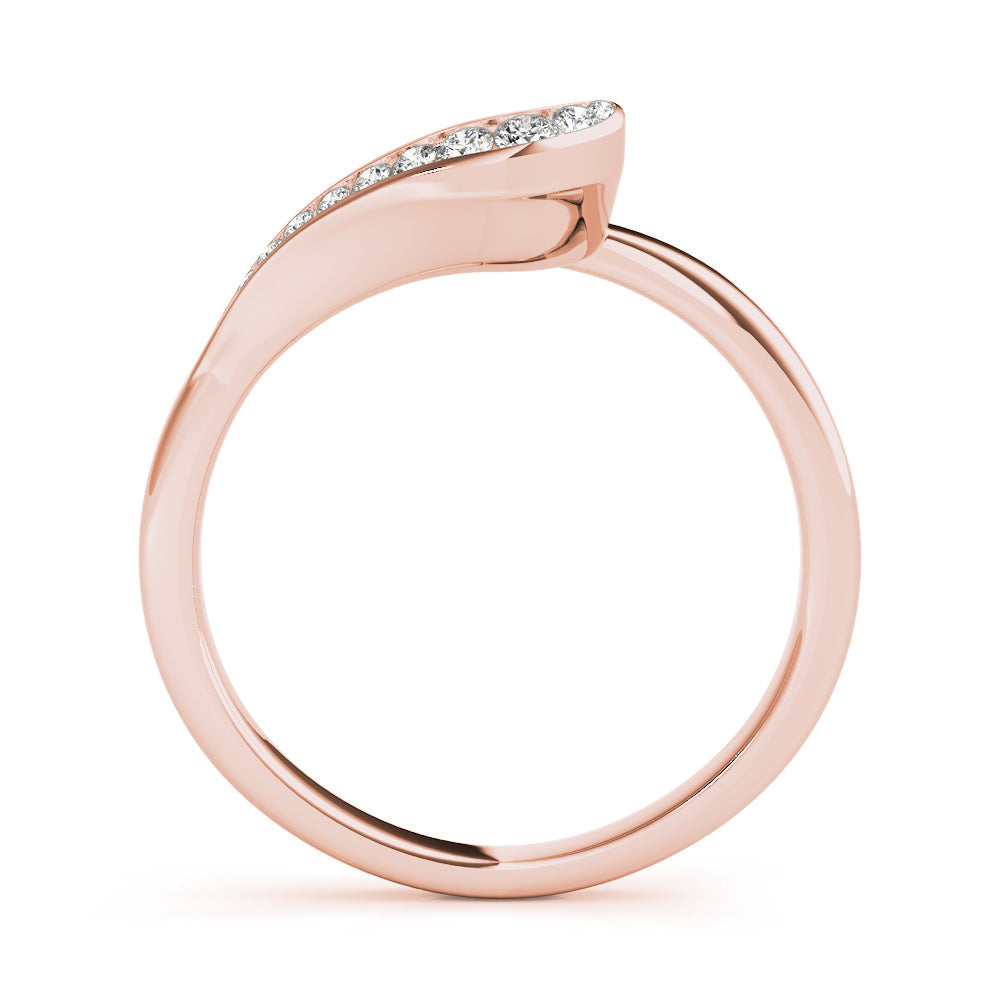 Channel Set Curved Half Eternity Ring in Gold & Platinum