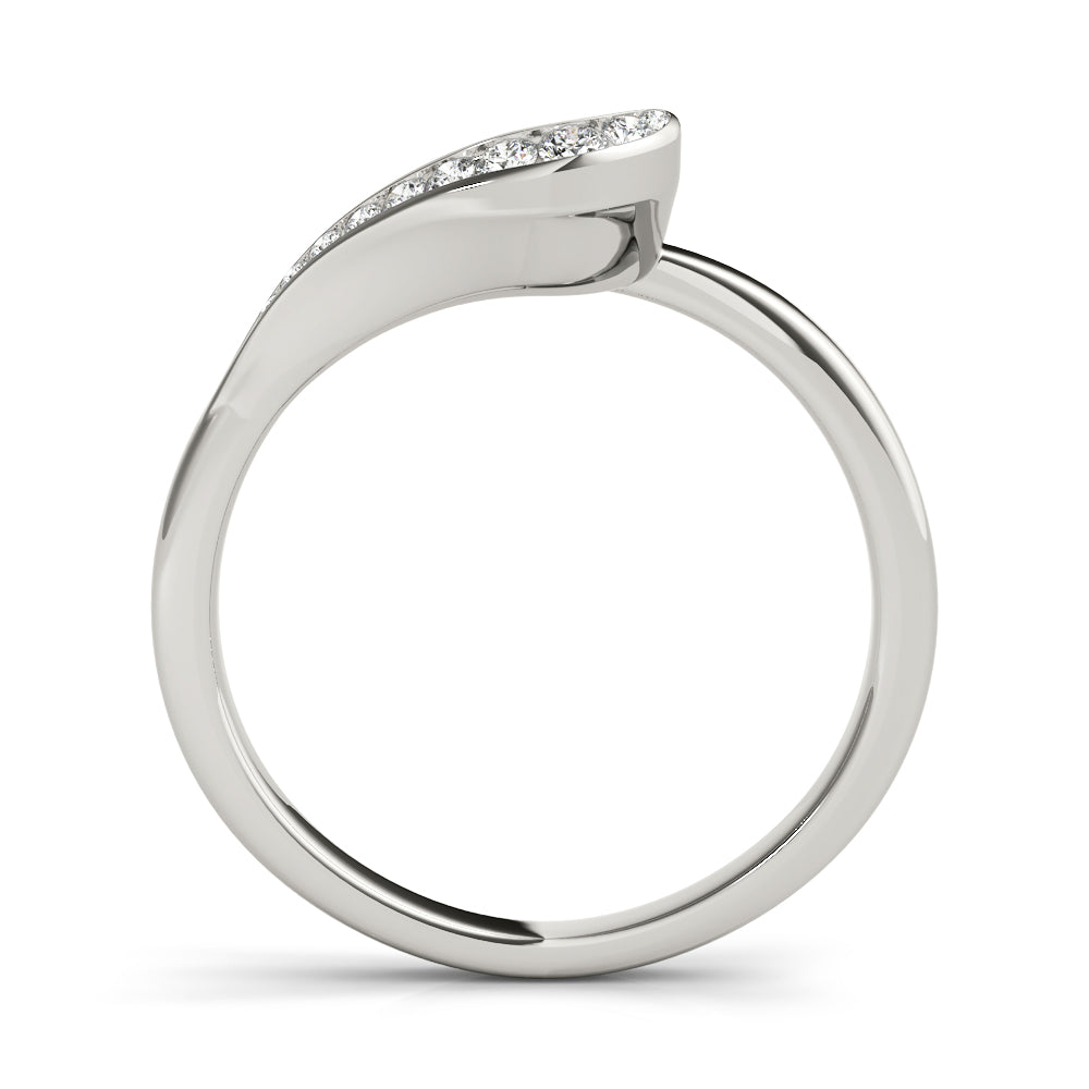 Channel Set Curved Half Eternity Ring in Gold & Platinum