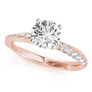 Bespoke Split Prongs Round Diamond Engagement Ring in 10K/14K gold and platinum with certified lab-grown or natural diamonds