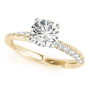 Bespoke Split Prongs Round Diamond Engagement Ring in 10K/14K gold and platinum with certified lab-grown or natural diamonds