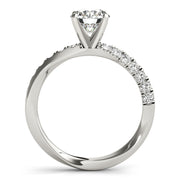 Bespoke Split Prongs Round Diamond Engagement Ring in 10K/14K gold and platinum with certified lab-grown or natural diamonds