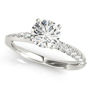 Bespoke Split Prongs Round Diamond Engagement Ring in 10K/14K gold and platinum with certified lab-grown or natural diamonds