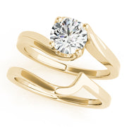 Eternal Bypass Round Diamond Engagement Ring in 10K/14K gold and platinum with certified lab-grown or natural diamonds