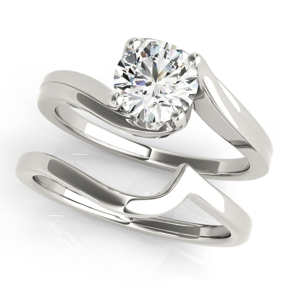 Eternal Bypass Round Diamond Engagement Ring in 10K/14K gold and platinum with certified lab-grown or natural diamonds