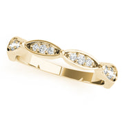 Scalloped Marquise Half Eternity Ring in 10K/14K gold and platinum with certified lab-grown or natural diamonds