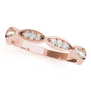 Scalloped Marquise Half Eternity Ring in Gold & Platinum