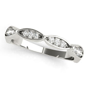 Scalloped Marquise Half Eternity Ring in Gold & Platinum