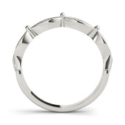 Scalloped Marquise Half Eternity Ring in Gold & Platinum