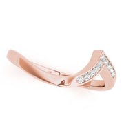 Channel Set Prong Curved Half Eternity Ring in Gold & Platinum