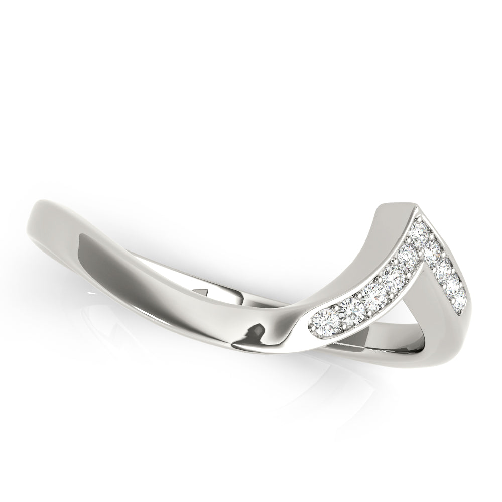Channel Set Prong Curved Half Eternity Ring in Gold & Platinum